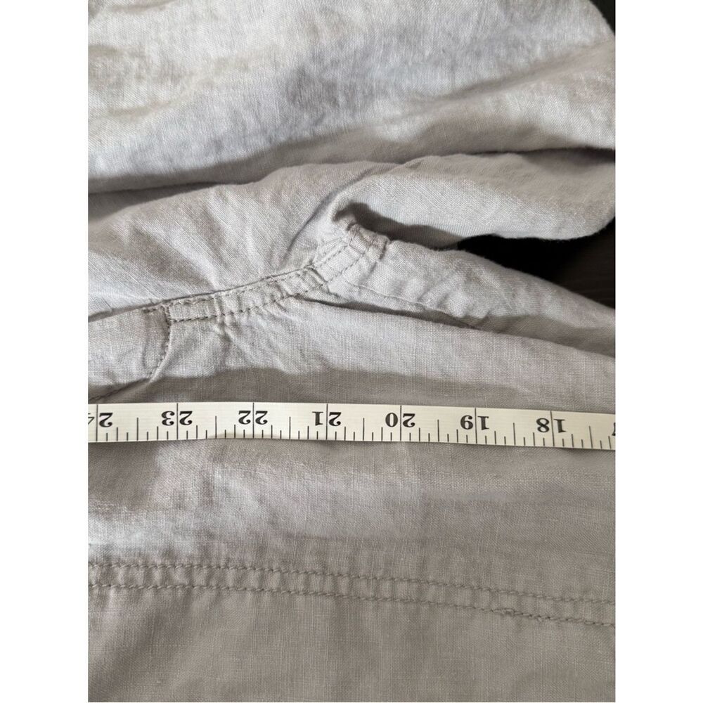Eileen Fisher Cargo Cropped Pants Womens Sz 8 Gray Organic Linen Casual Beach - Picture 11 of 11